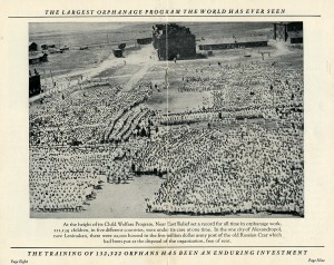 Children gather outside the Alexandropol Orphanage